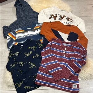 OshKosh B'gosh Kids Long Sleeve Shirt Collection - Navy, Red, Cream